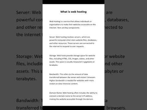 what is web hosting.#webhosting #web