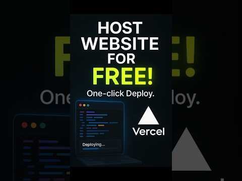 🚀Host Your Website for FREE with Vercel!  🆓| Step-by-Step Tutorial #vercel #hosting