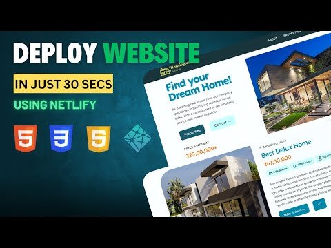 Deploy Website in Just 30 Seconds Using Netlify | HTML, CSS, JS