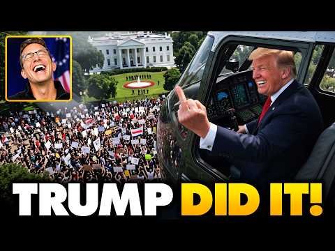 Trump BUZZES Shrieking Lib Protesters Outside White House In Marine One | Hysterical, Historic Troll
