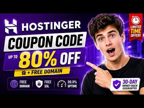 Hostinger Coupon Code 2026 🔥 Get 80% OFF + FREE Domain (Limited Time Deal!)
