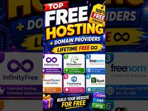 😱TOP 6 FREE Hosting and Domain Providers in 2026! 🔥#freehosting  #freedomain  #shorts #shortsfeed