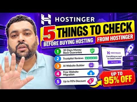 Hostinger Web Hosting : 5 Things to Check Before Buying Hostinger Hosting in 2026 🔥 + Up to 95% OFF